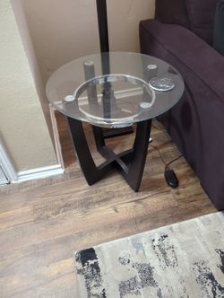 Glass Round End Tables (2)