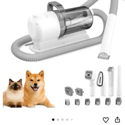Dog Grooming Kit with Vacuum, 2 L Pet Hair Vacuum for Shedding, 5 Grooming Tools with Clippers and Brush, Low Noise Design, Adjustable Suction, Easy C