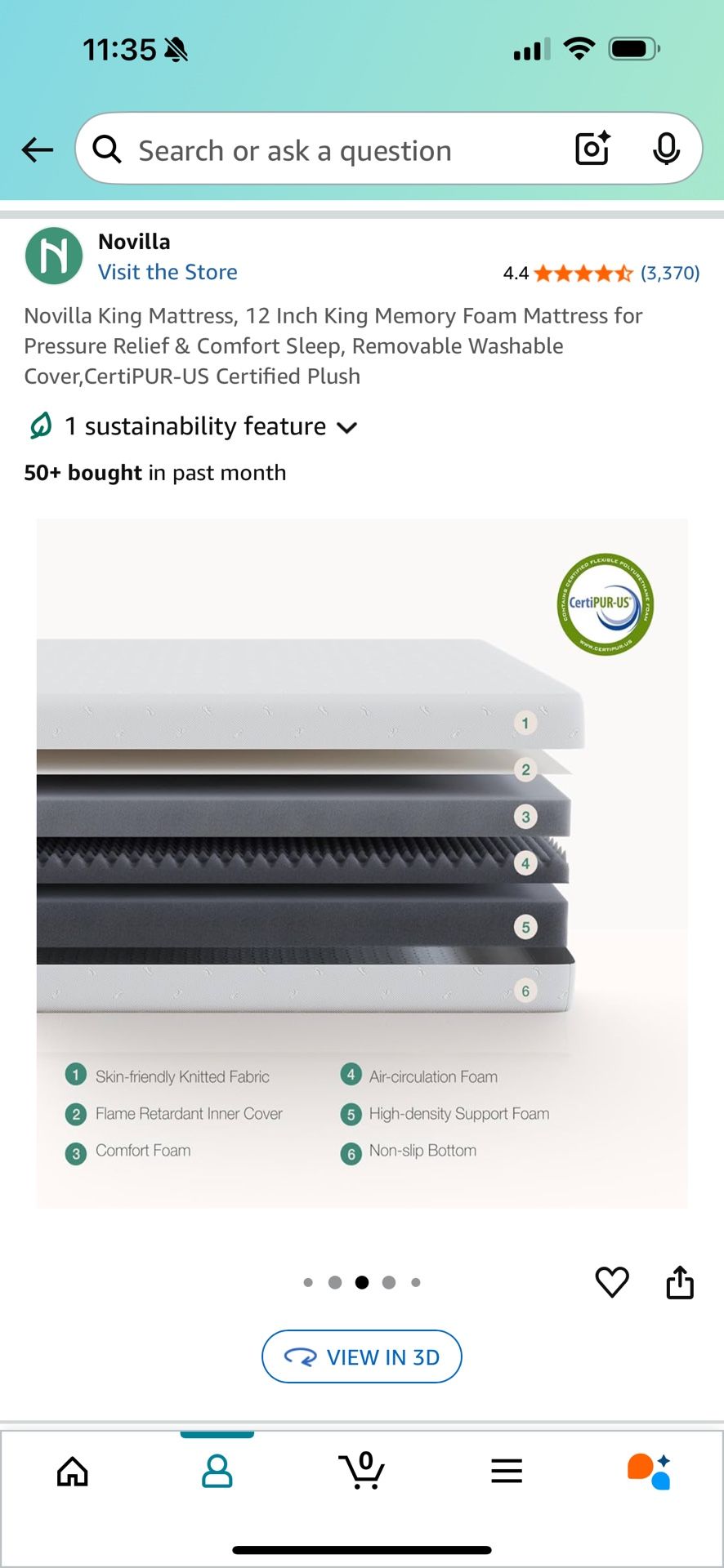 King Memory Foam Mattress 