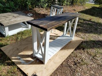 Farmhouse style entryway table. Fresh built