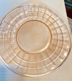 9 antique pink depression glass 8” plates