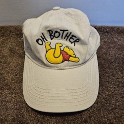 Disney Winnie the Pooh Oh Bother Adjustable OSFA Beige Cotton Baseball Cap Hat
