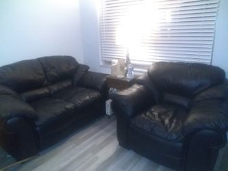 Black leather couch