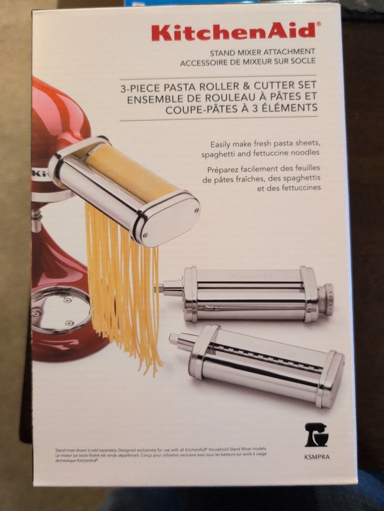 KitchenAid Stand Mixer Attachment 3 Piece Pasta Roller And Cutter Set