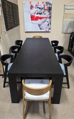 Hot Deal! New Contemporary Modern 7 pc Dining Table Set  in Black Finish