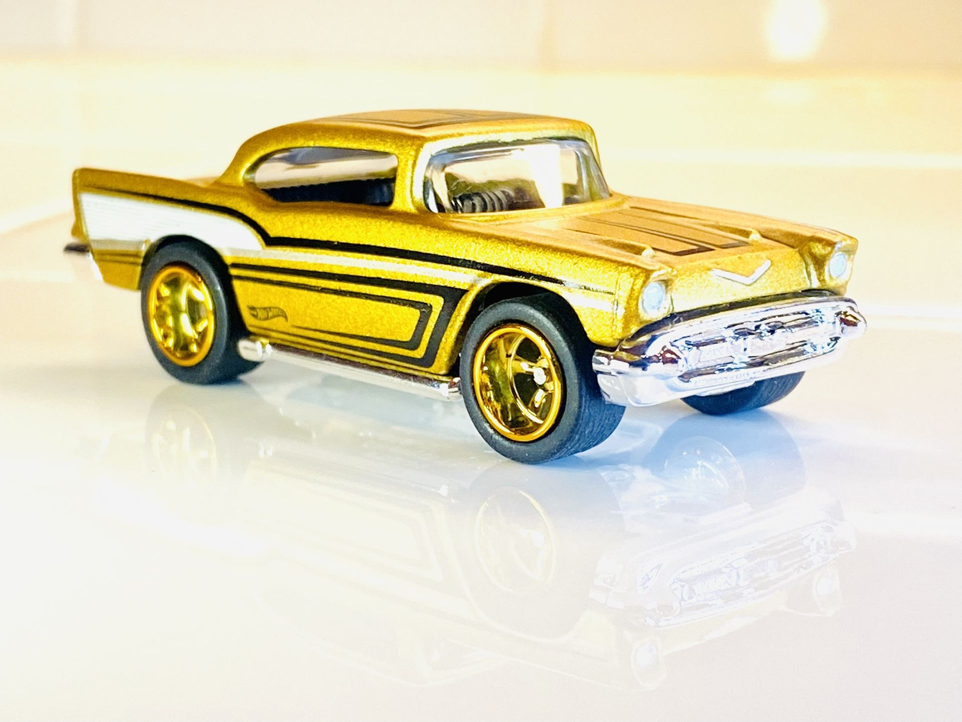 🔥Hot Wheels 57 Chevy Bel Air Custom Real Riders Rubber Tires
