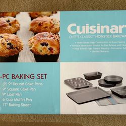 BRAND NEW (Sealed) - Cuisinart Chef's Classic 6-Piece Nonstick Stainless Steel Pans Bakeware Set