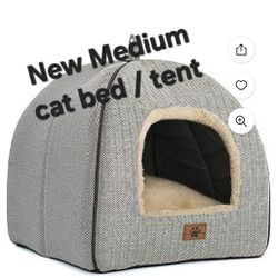 New Medium Size Cat Bed Tent Gray 