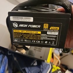 High Power PSU Semi Modular 600 W 80 Gold Rated USED