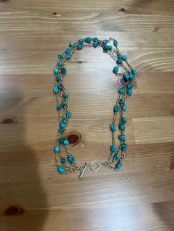 Multi-Strand Turquoise Nugget Chain Necklace