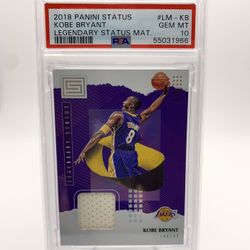 Kobe Bryant Legendary Status Materials Game-Worn Jersey Relic Patch PSA 10 GEM MINT