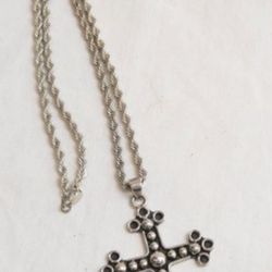 Sterling Silver Cross and Necklace
