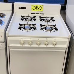 BROWN White 24” Pilot Light Gas Stove (Compact Size).