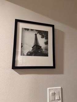 Framed Eiffel Tower Black and White Photo