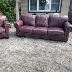 Leather Couch And Chair 