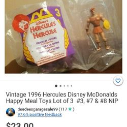Vintage 1996 Disney's Hercules McDonald's Happy Meal Toy