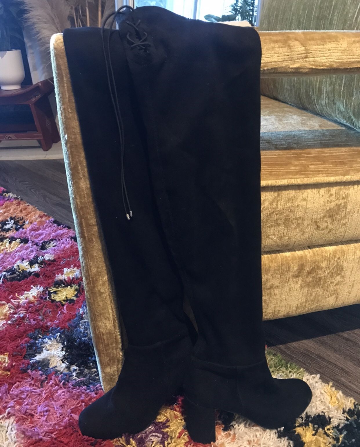 Chinese Laundry Black Thigh High Boots Sz 6.5