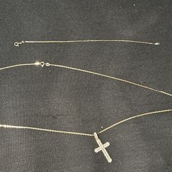 10k Gold Jewelry Set + Moissanite Cross Pendant 