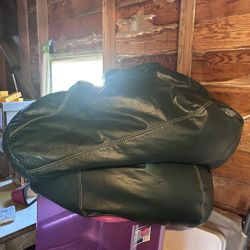 2 Dark Green Bean Bag Chairs