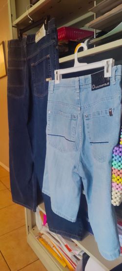 Y2K Vintage Southpole Lot: Loose Fit Dark Wash Jeans (36x32) & Light Wash Denim Shorts (32)