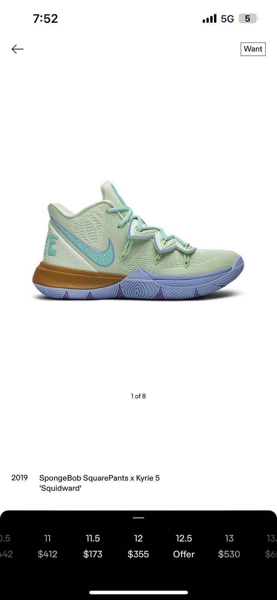Spongebob Squidward Nike Kyrie 100$
