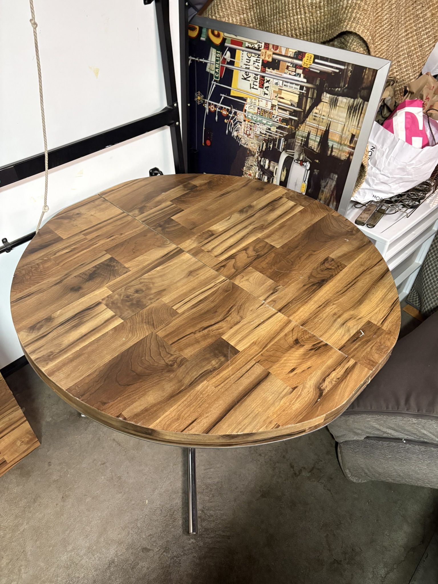 Mid Century Kitchen Nook Table. Walnut veneer.