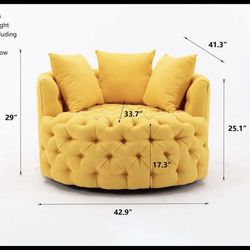 Two Yellow Swivel Chairs