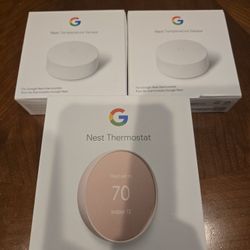 Rose Gold Google Nest + Temp Sensors