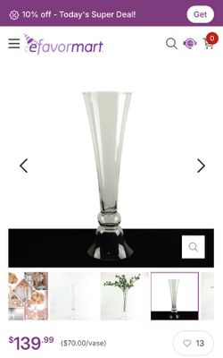 Set Of 2 Trumpet  Glasses Vases 