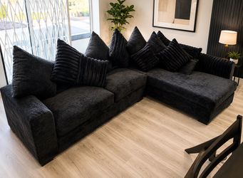 New 🛋️ Luxury Black Sectional Sofa – Modern, Spacious & Ultra Comfortable ⭐️ Shop with $0 down ⭐️