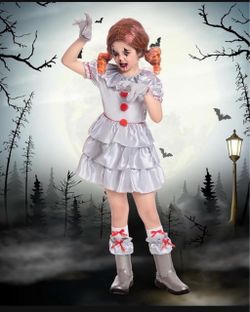 Girls it clown Halloween costume size small 2 to 4 years new