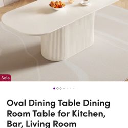NEW Unopened BOX! Modern Oval Dining table With Fluted Base 