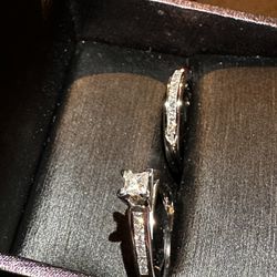 Wedding Bridal Ring Set NEW 14k White Gold And Diamonds 