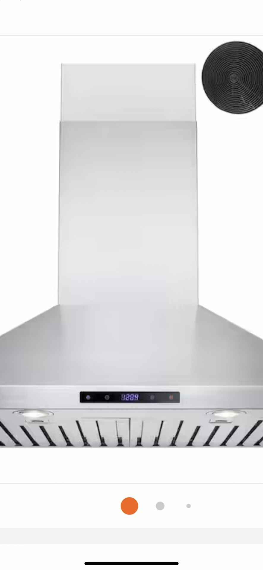 AKDY 30 in. Convertible Kitchen Wall Mount Range Hood in Stainless Steel with Touch Control and Carbon Filter