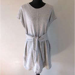 Womens Athleta Gray Tie front Short sleeve Casual dress size M