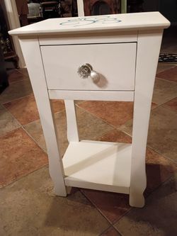 White wooden table