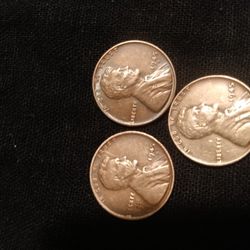 1945 S Penny 1945 D Penny 1945 No Mint Mark Penny