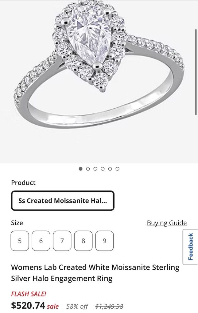Moissanite Ring Size 7