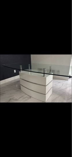 Modern Glass Top Dining Table