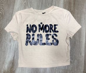 SHEIN “No More Rules” Crop Top Size M