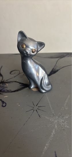 Small Metal Cat Figurine, pewter