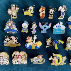 Disney Collectible Trading Pins - vintage! EUC! Dale, Donald Duck, Stitch, Jasmine, Mickey, Pluto…