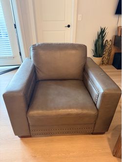Genuine Leather couch and two chairs
