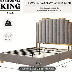 California king bed frame - grey color