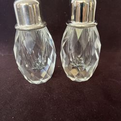 Vintage Heavy Lead Crystal Salt &Pepper