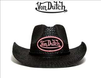 Von Dutch Black and Pink Classic Cowboy Hat. Nwt