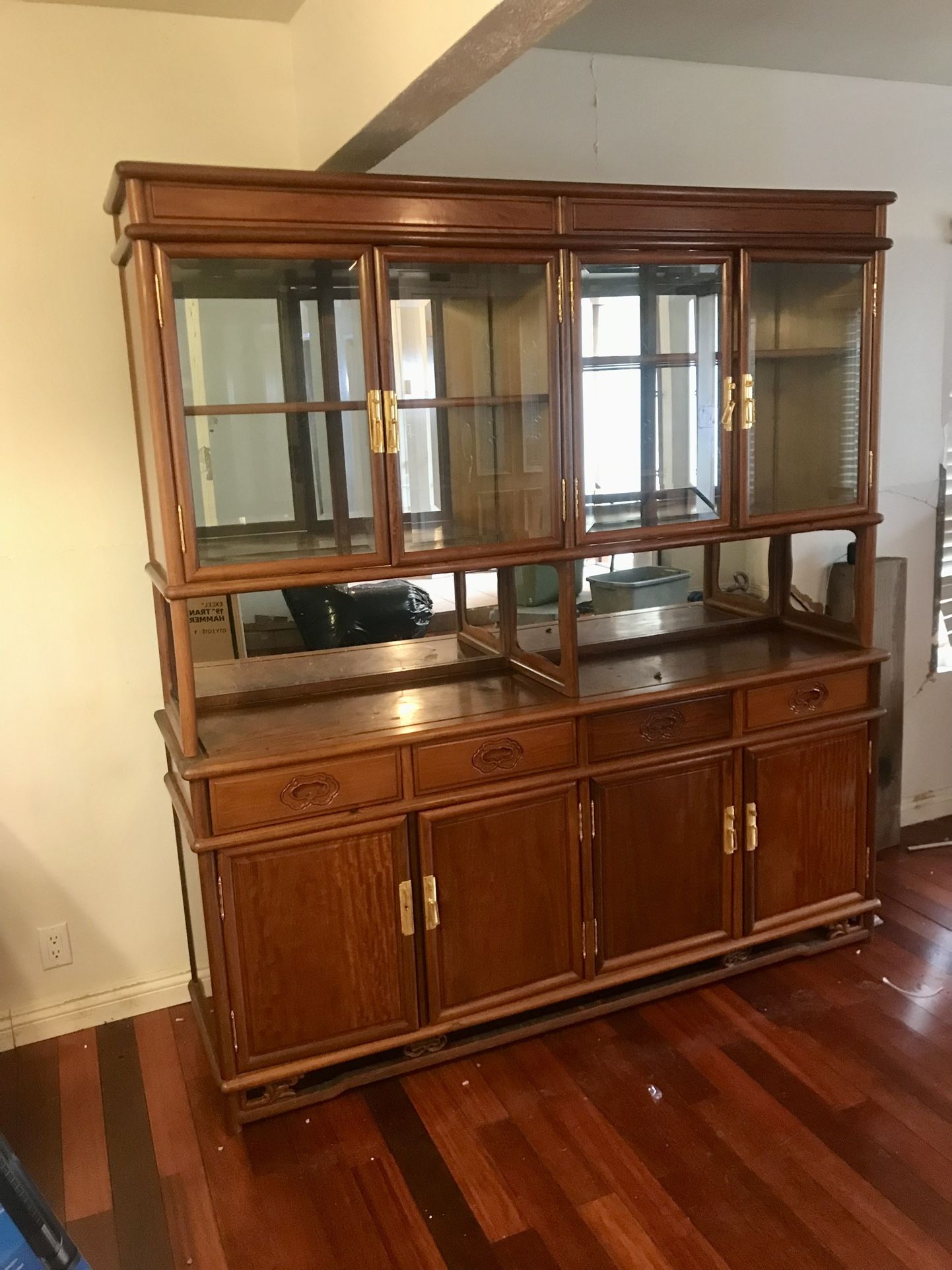Large Vintage Hutch Cabinet