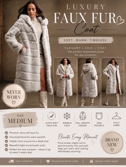 Faux fur coat size M