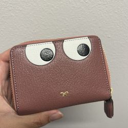 ANYA HINDMARCH small  card holder mini wallet dark Pink Casual Zip Around