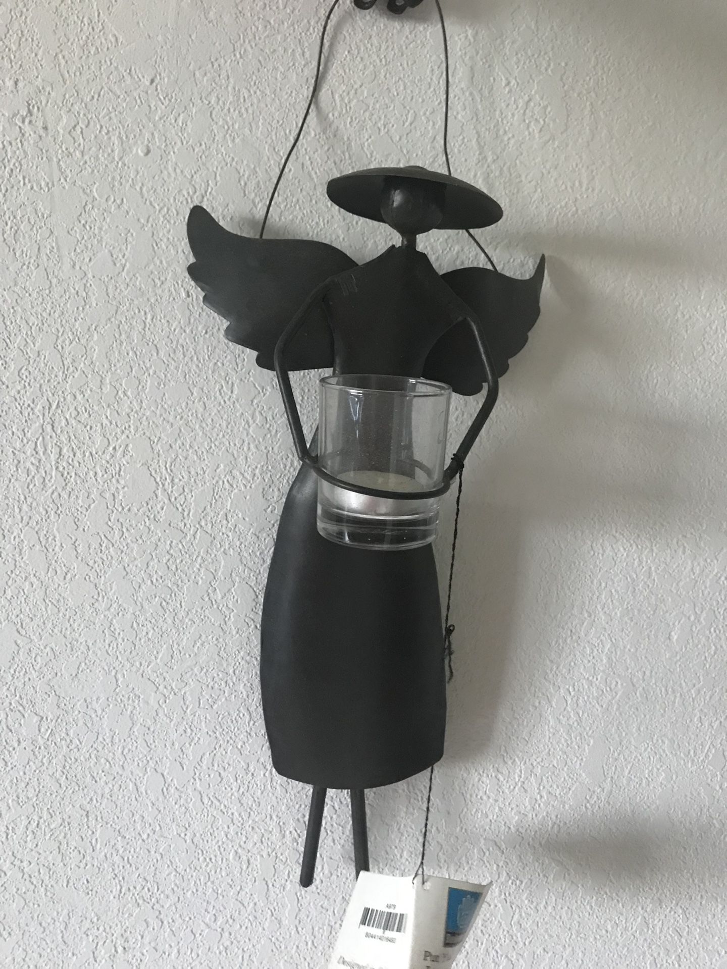 Angel decor metal wind chime /votive candle holder